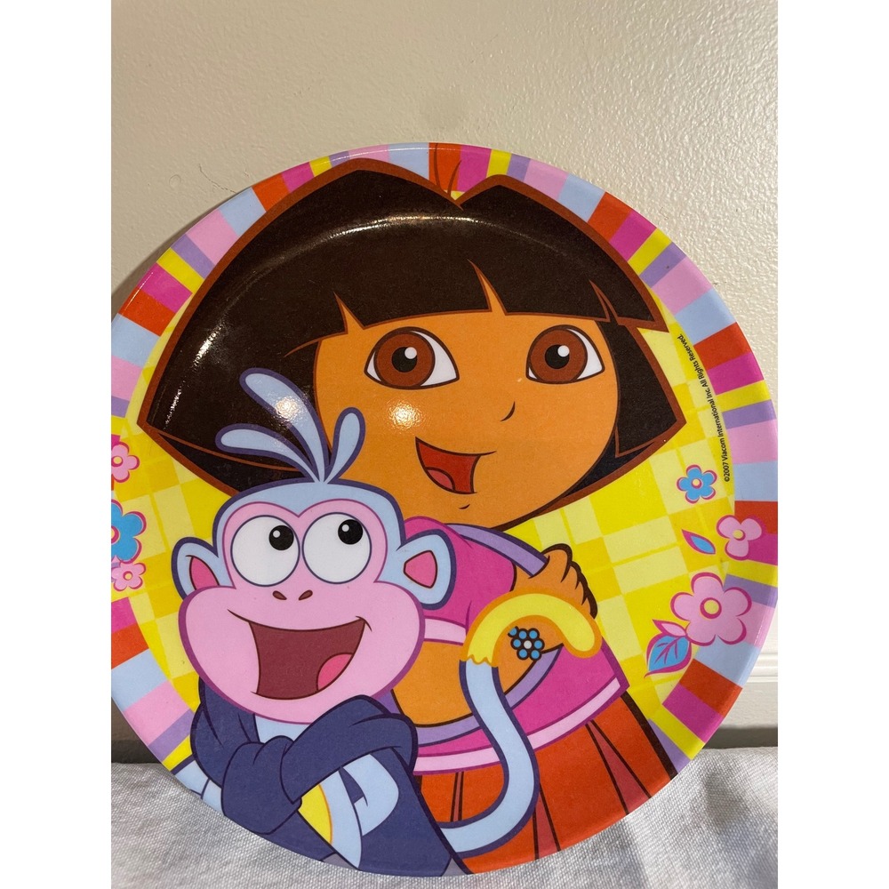 Zak Designs Dora the Explorer and Boots Melamine Plate 2007 Viacom 8 Inch Kids